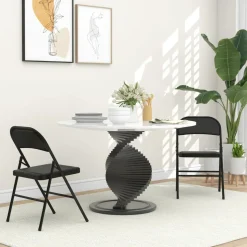 Homcom - 2 sillas plegables Negro* Estilo De Vida