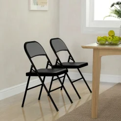 Homcom - 2 sillas plegables Negro* Estilo De Vida