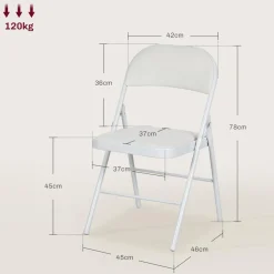 Homcom - 2 sillas plegables Blanco