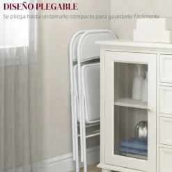 Homcom - 2 sillas plegables Blanco