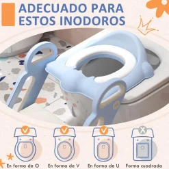 Homcom - Adaptador WC plegable Azul y Blanco* Baño Y Accesorios·Orinales Y Reductores
