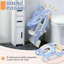 Homcom - Adaptador WC plegable Azul y Blanco* Baño Y Accesorios·Orinales Y Reductores