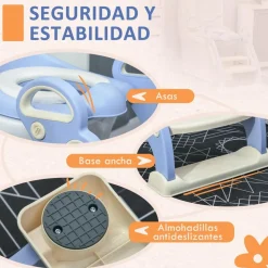 Homcom - Adaptador WC plegable Azul y Blanco* Baño Y Accesorios·Orinales Y Reductores
