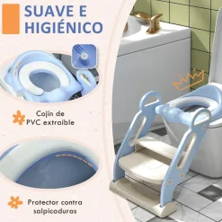 Homcom - Adaptador WC plegable Azul y Blanco* Baño Y Accesorios·Orinales Y Reductores