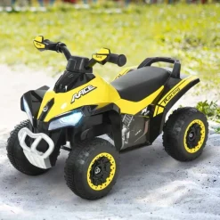 Homcom - Andador Quad Cuatrimoto Amarillo* Vehículos De Batería O A Pedales
