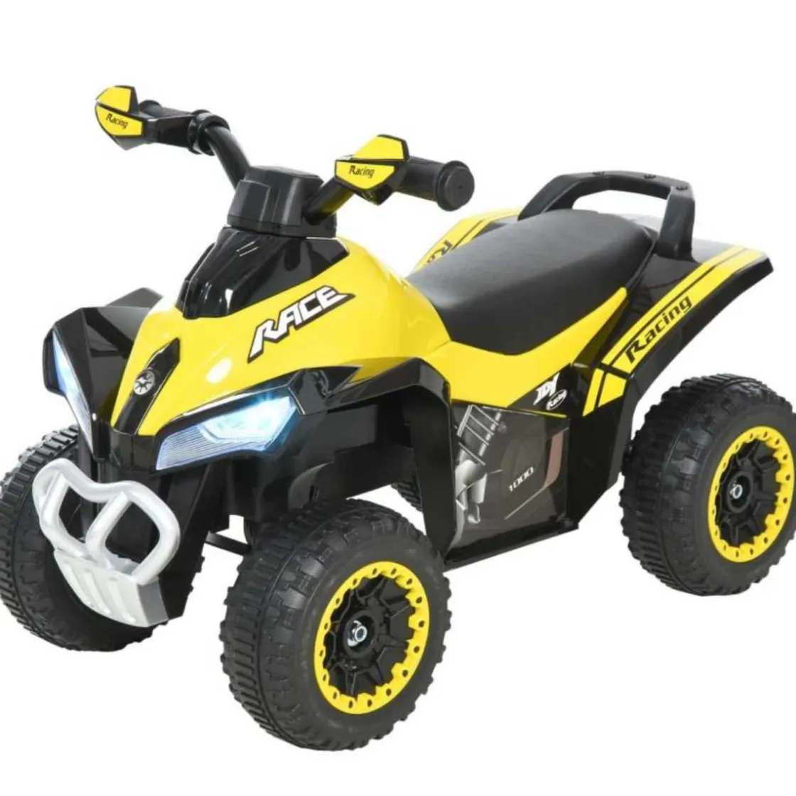 Homcom - Andador Quad Cuatrimoto Amarillo* Vehículos De Batería O A Pedales