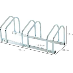 Homcom - Aparcamiento para 3 bicicletas Plata* Bicicletas