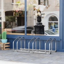 Homcom - Aparcamiento para 3 bicicletas Plata* Bicicletas