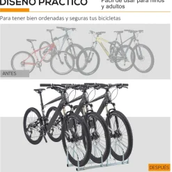 Homcom - Aparcamiento para 3 bicicletas Plata* Bicicletas