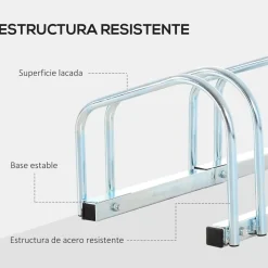 Homcom - Aparcamiento para 3 bicicletas Plata* Bicicletas
