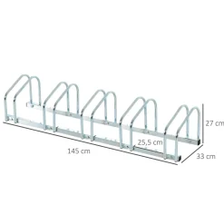 Homcom - Aparcamiento para 5 bicicletas Plata
