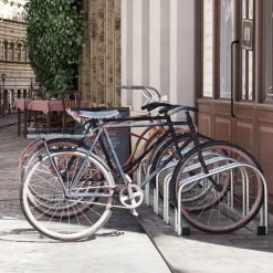 Homcom - Aparcamiento para 5 bicicletas Plata