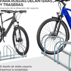 Homcom - Aparcamiento para 5 bicicletas Plata