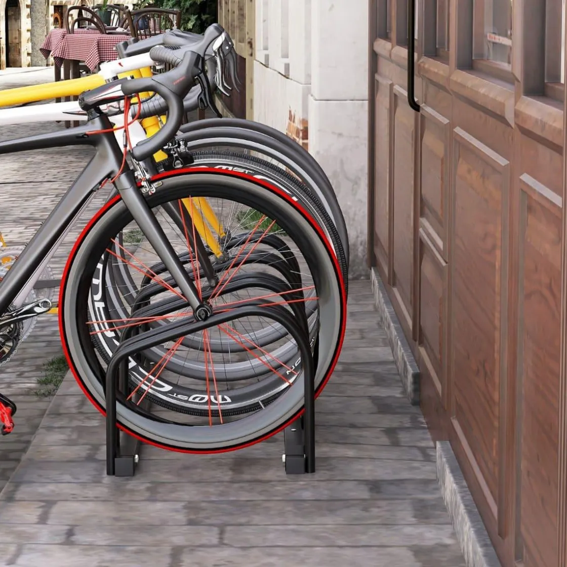 Homcom - Aparcamiento para 4 bicicletas Negro* Bicicletas