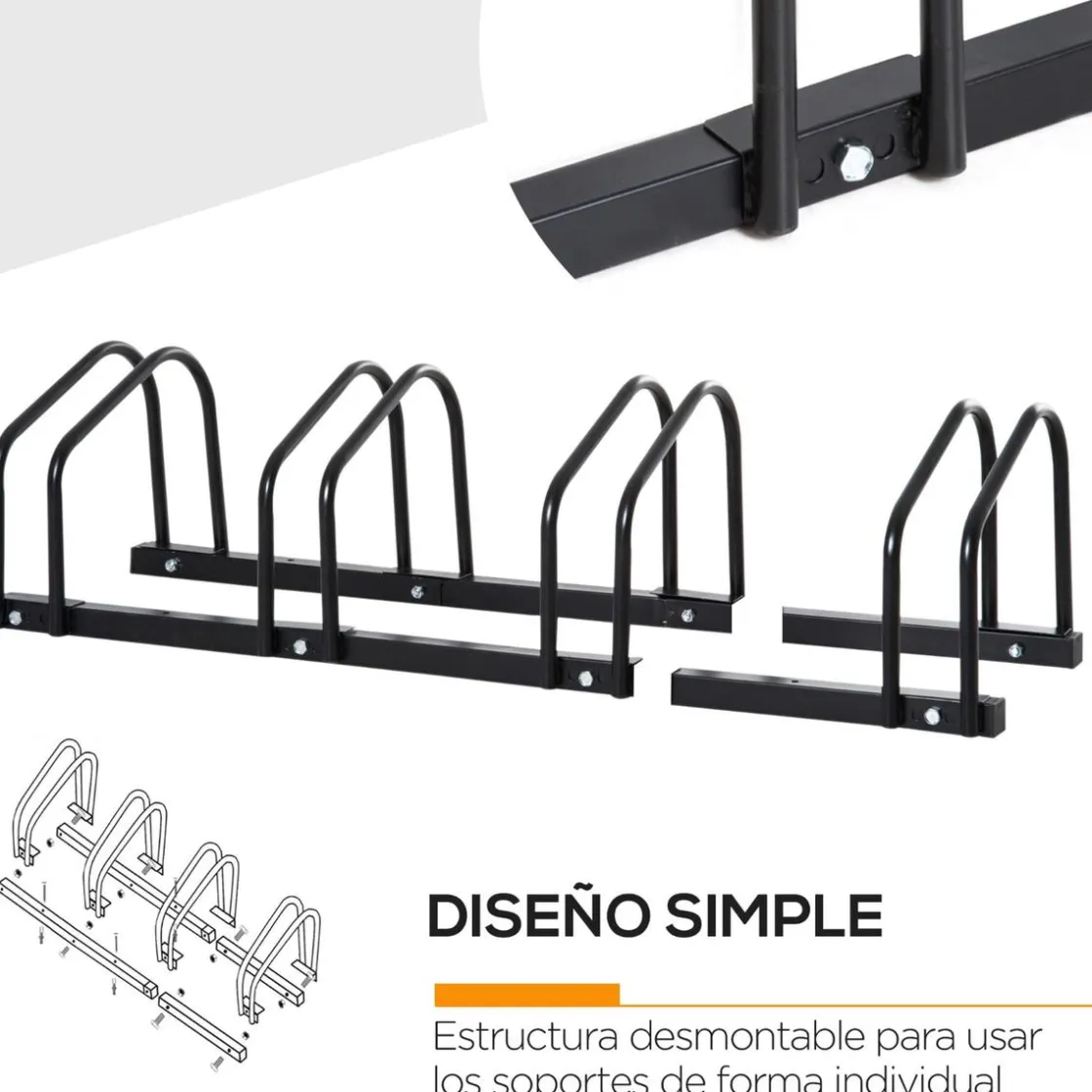 Homcom - Aparcamiento para 4 bicicletas Negro* Bicicletas