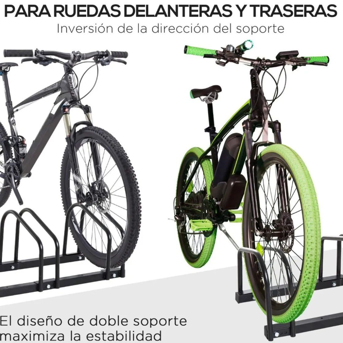 Homcom - Aparcamiento para 4 bicicletas Negro* Bicicletas