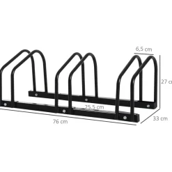 Homcom - Aparcamiento para 3 bicicletas Negro