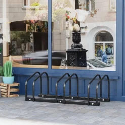 Homcom - Aparcamiento para 3 bicicletas Negro