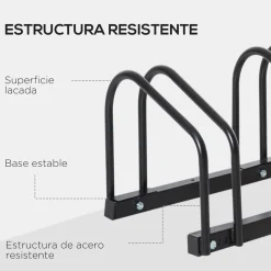 Homcom - Aparcamiento para 3 bicicletas Negro