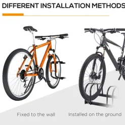 Homcom - Aparcamiento para 3 bicicletas Negro