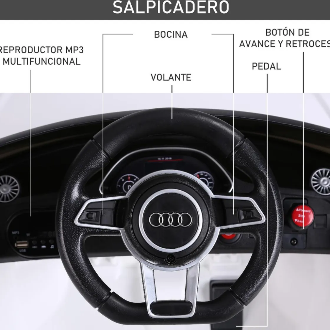Homcom - Audi TT eléctrico blanco