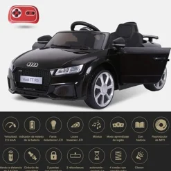 Homcom - Audi TT eléctrico negro* Vehículos De Batería O A Pedales