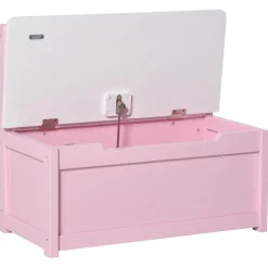Homcom - Baúl para juguetes Madera Rosa