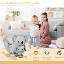 Homcom - Balancín de madera con sonidos Koala