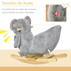 Homcom - Balancín de madera con sonidos Koala