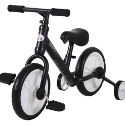 Homcom - Bicicleta de Equilibrio con Pedales Negra* Motos Y Triciclos