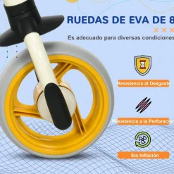 AIYAPLAY Homcom - Bicicleta Equilibrio ajustable Blanco