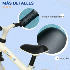 AIYAPLAY Homcom - Bicicleta Equilibrio ajustable Blanco