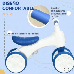 Homcom - Bicicleta sin pedales blanco-azul* Motos Y Triciclos