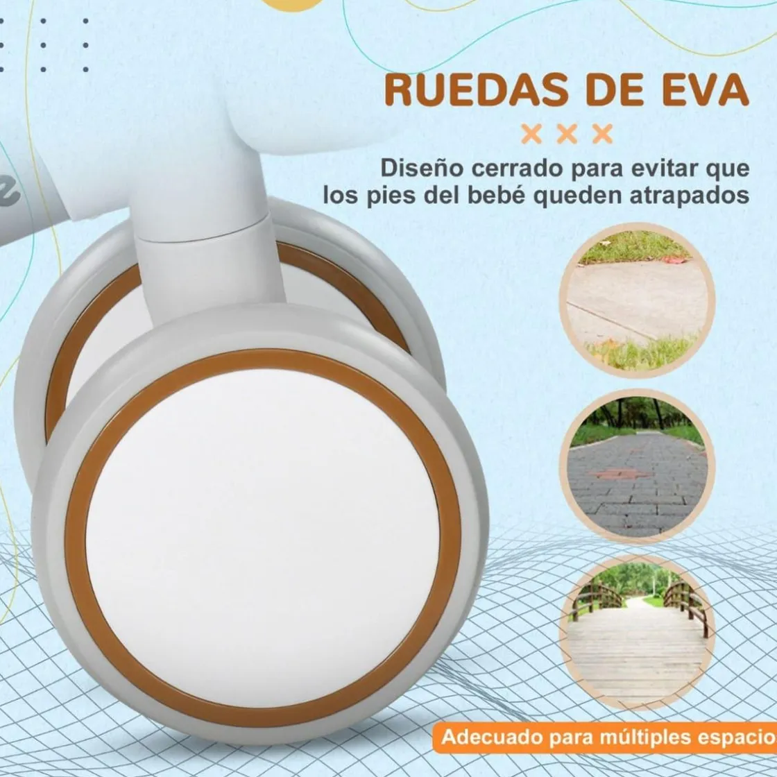 AIYAPLAY Homcom - Bicicleta sin pedales Blanco* Motos Y Triciclos