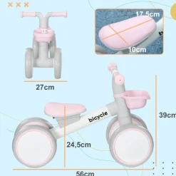 AIYAPLAY Homcom - Bicicleta sin pedales Rosa* Motos Y Triciclos