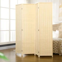 Homcom - Biombo de bambú 4 paneles* Estilo De Vida