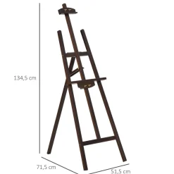Homcom - Caballete de madera con trípode Marrón* Arte Y Manualidades