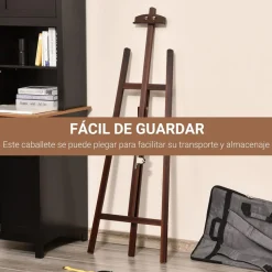 Homcom - Caballete de madera con trípode Marrón* Arte Y Manualidades