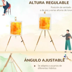 VINSETTO Homcom - Caballete de pintura plegable de madera