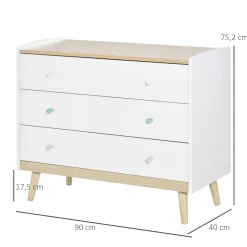 Homcom - Cajonera infantil con 3 cajones