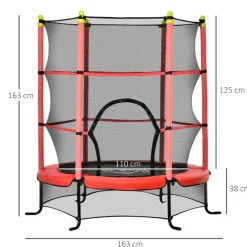 Homcom - Cama elástica Ø110 cm Rojo* Camas Elásticas