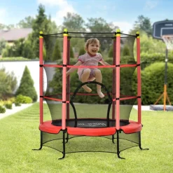 Homcom - Cama elástica Ø110 cm Rojo* Camas Elásticas