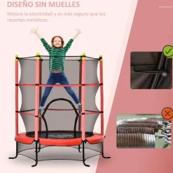 Homcom - Cama elástica Ø110 cm Rojo* Camas Elásticas