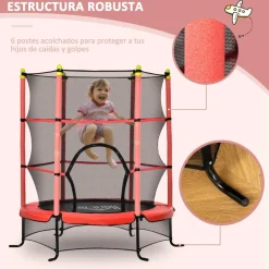 Homcom - Cama elástica Ø110 cm Rojo* Camas Elásticas