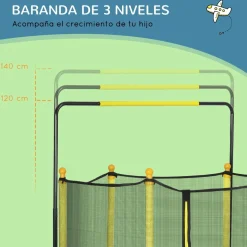 Homcom - Cama elástica con red de seguridad Ø110 cm amarillo* Camas Elásticas
