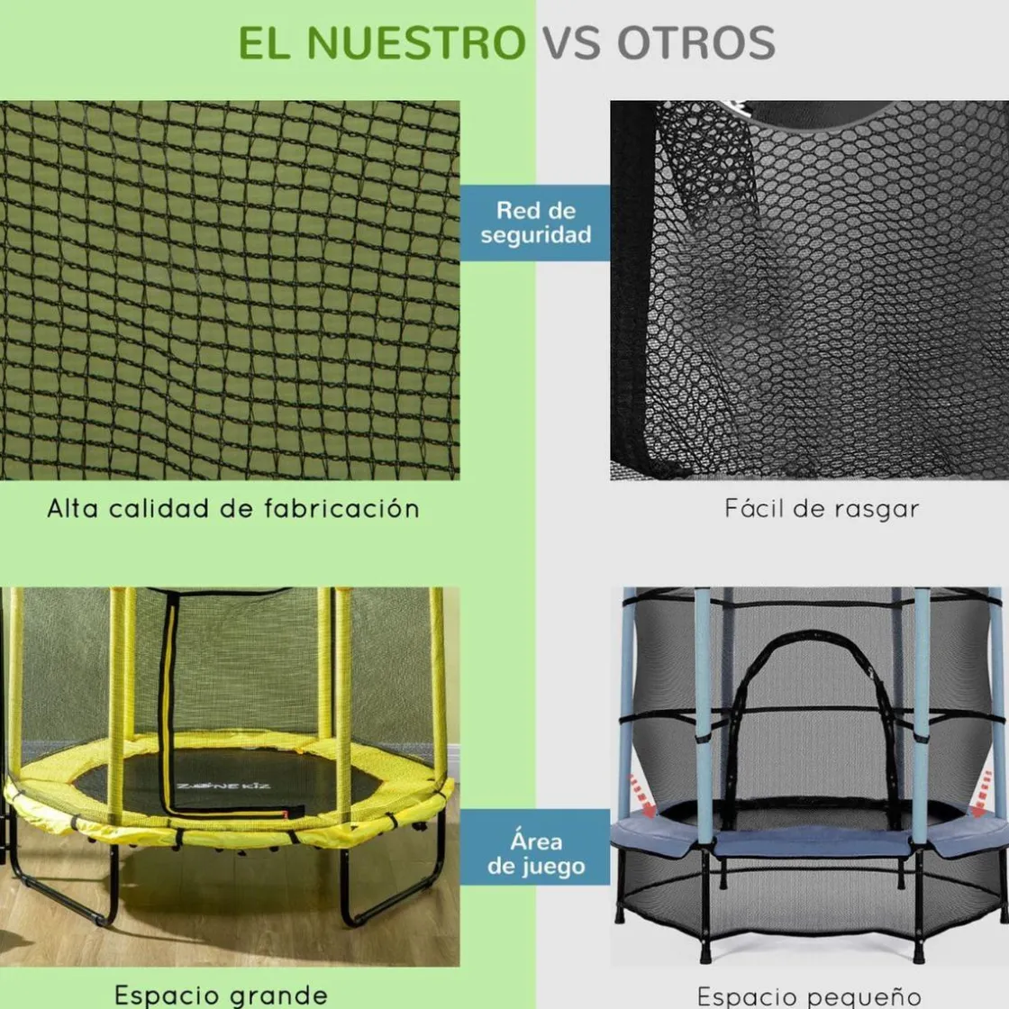 Homcom - Cama elástica con red de seguridad Ø110 cm amarillo* Camas Elásticas