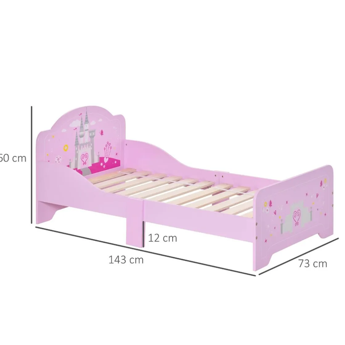 Homcom - Cama infantil 3-6 años color rosa* Estilo De Vida