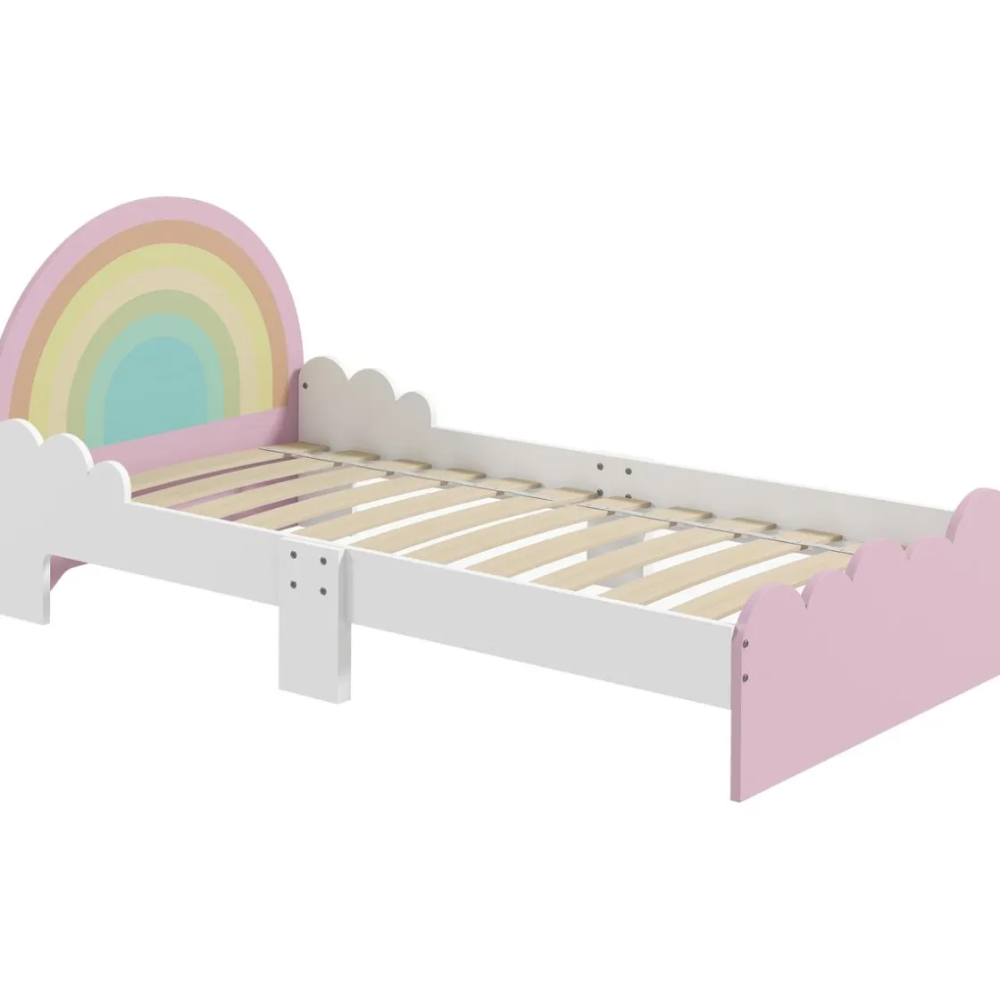 Homcom - Cama infantil arcoíris Rosa
