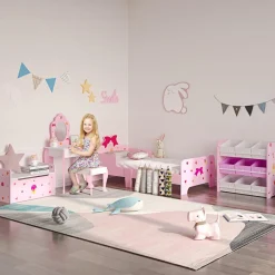 Homcom - Cama infantil corazones Rosa* Estilo De Vida