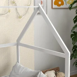 AIYAPLAY Homcom - Cama infantil en forma de casa Blanco